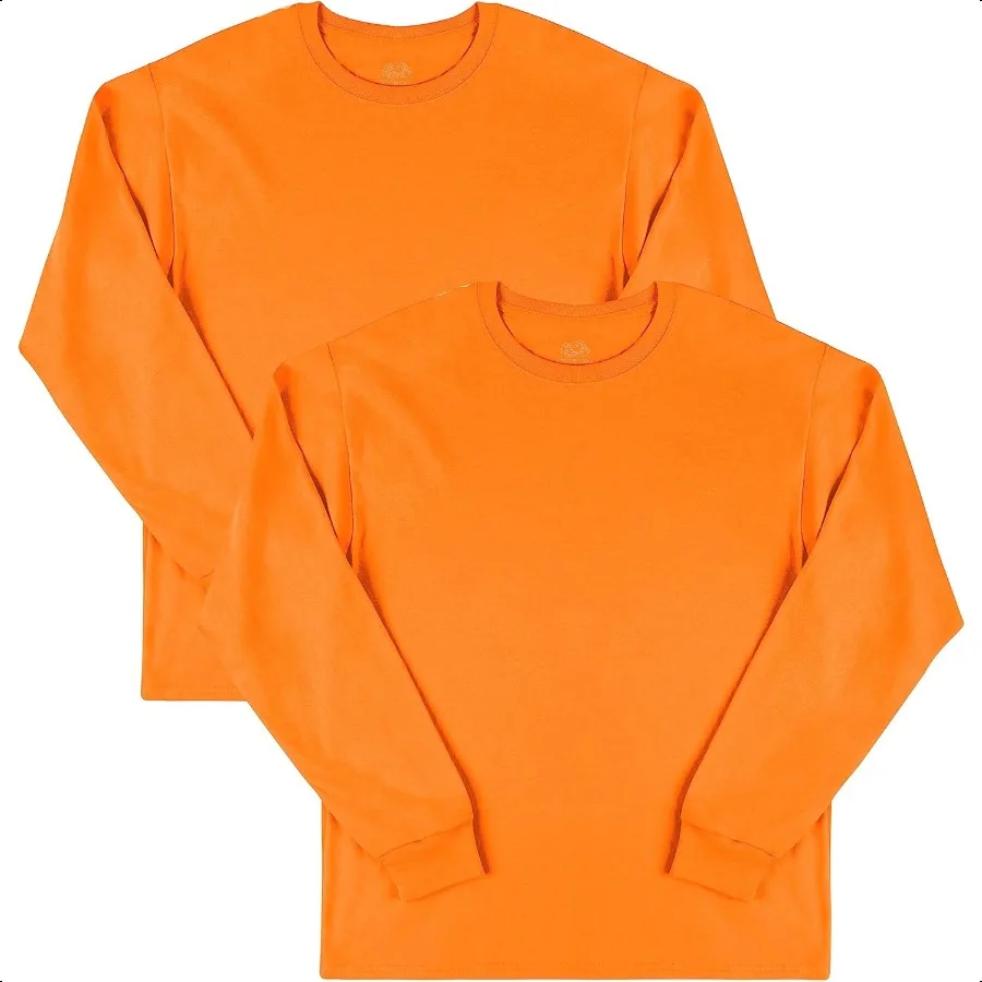 

Men's Eversoft Cotton Long Sleeve T Shirts Breathable Moisture Wicking with Odor Control