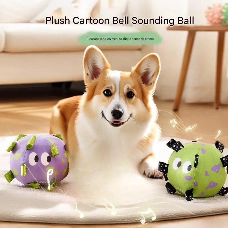 

Dog Soccer Ball with Bell,Pet Training Fetch Toy for Small Large Dogs,15cm Chewable Plush Ball with Sound for Interactive Play