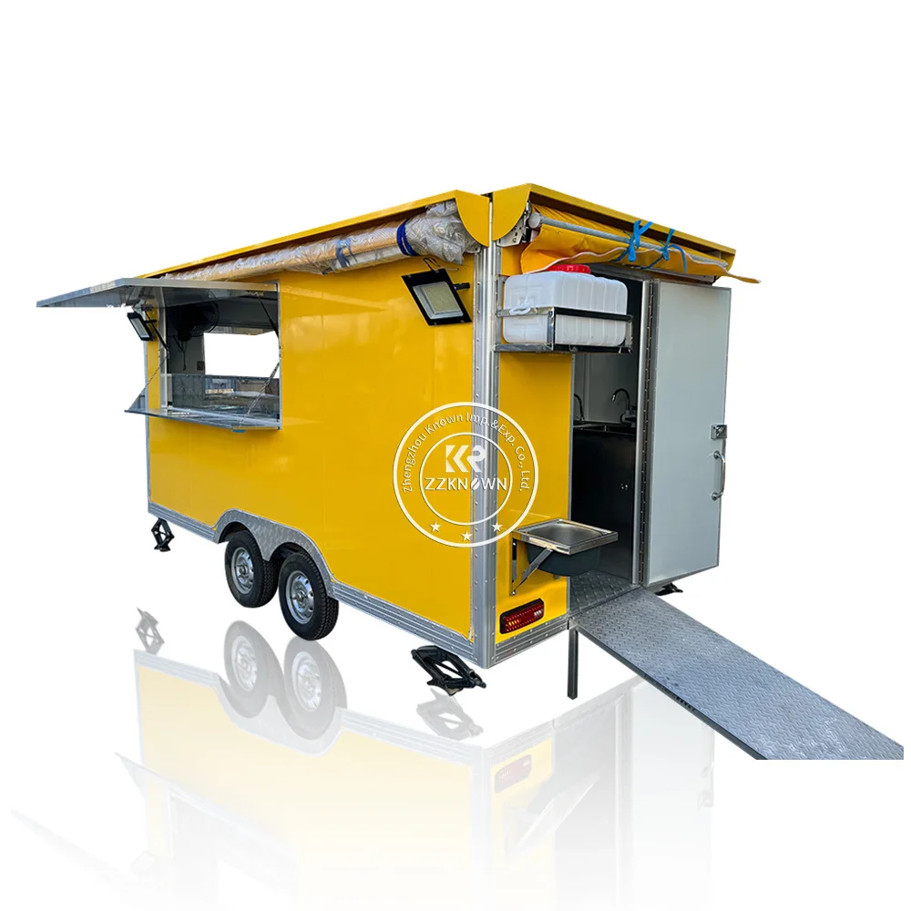 Snack Fast Food Truck Custom Full Kitchen Equipments Mobile Coffee Cart Street Fast Food Trailer