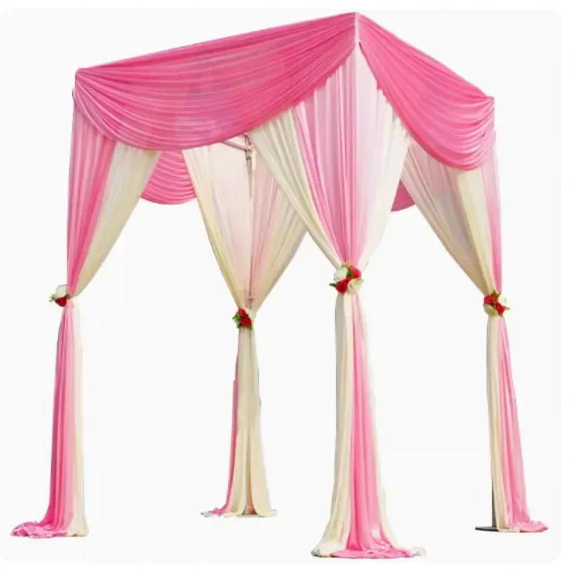 Adjustable Wedding Square Canopy Chuppah Drape Backdrop Stand Kit Stainless steel Pipe Frame For Wedding Decor Center Pieces