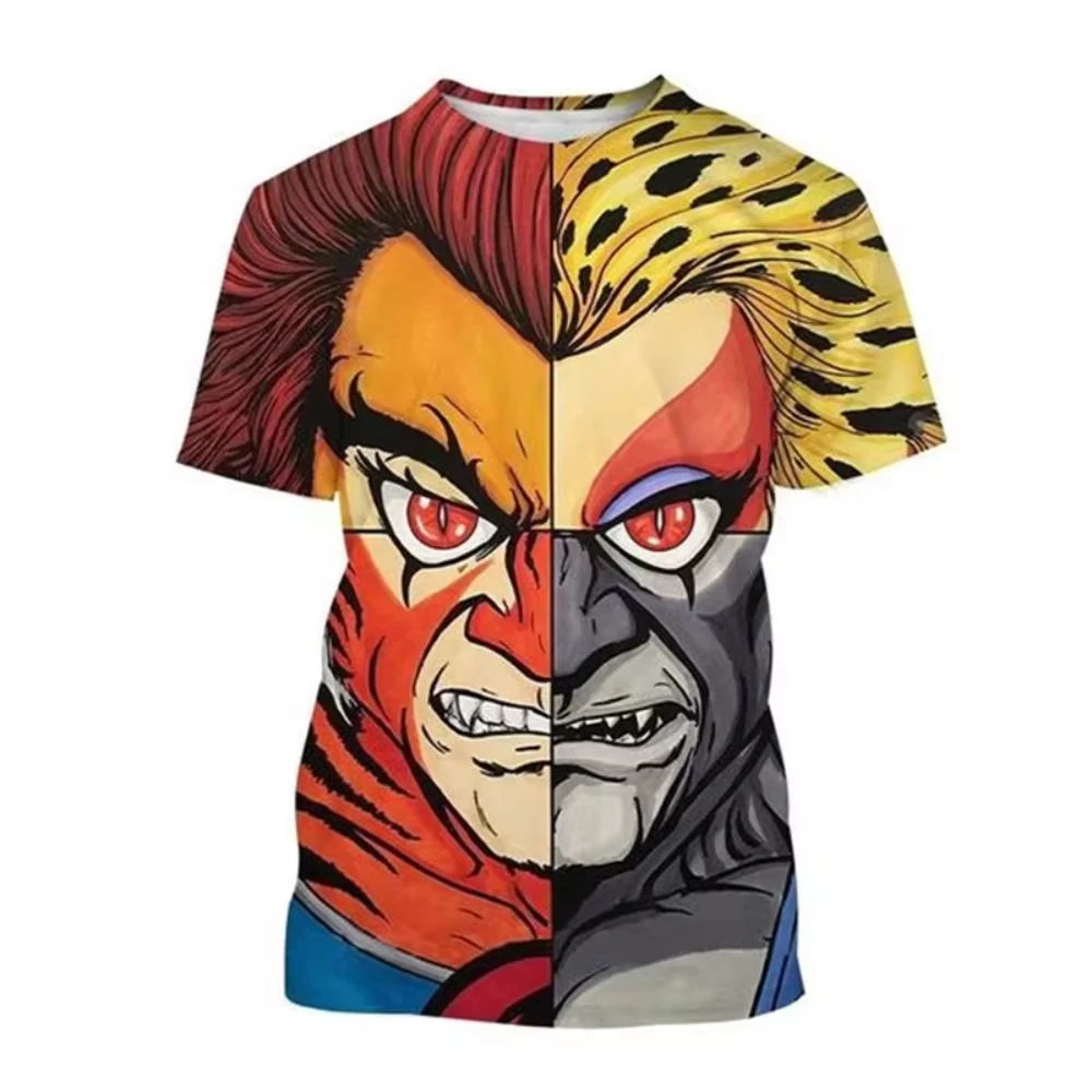 Classic Anime Thundercats 3D Print Men\'s T-shirt Fashion Oversized Streetwear Casual Short Sleeve Kids Tees Tops Unisex Clothing