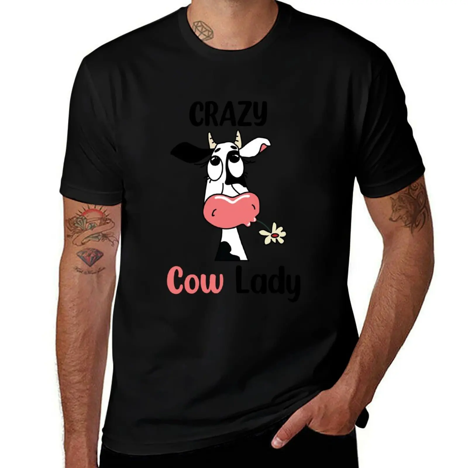 

crazy cow lady , cow gift for cows lovers T-Shirt designer shirts korean fashion workout shirts for men