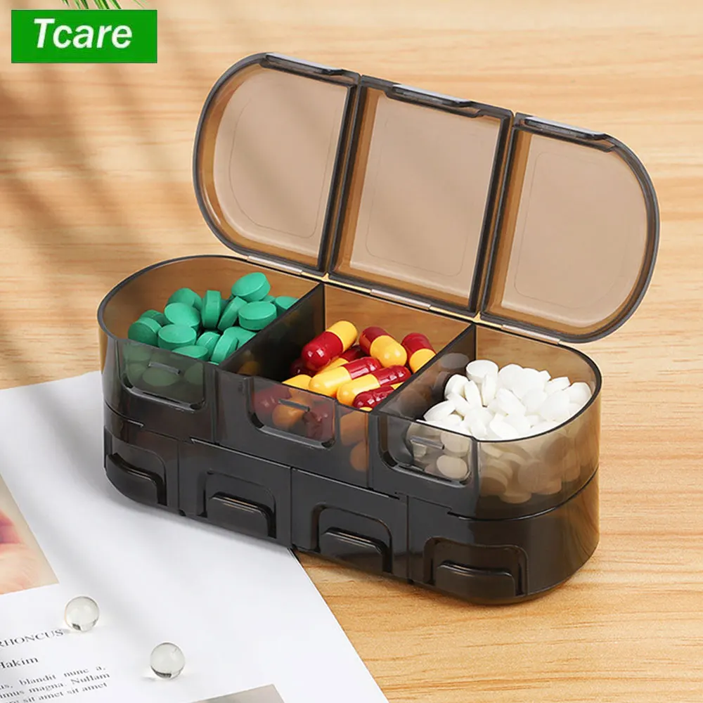 

Weekly Pill Organizer 7 Day Pill Organizer, Daily Pills Box 7 Compartment for Travel, Pill Container for Medication, Supplements