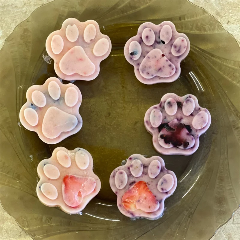 Gıda sınıfı kedi köpek ayak izi silikon çikolata kalıp kedi pençe ayaklar kek kalıpları Cupcake çerez Maker tepsi DIY pişirme aracı