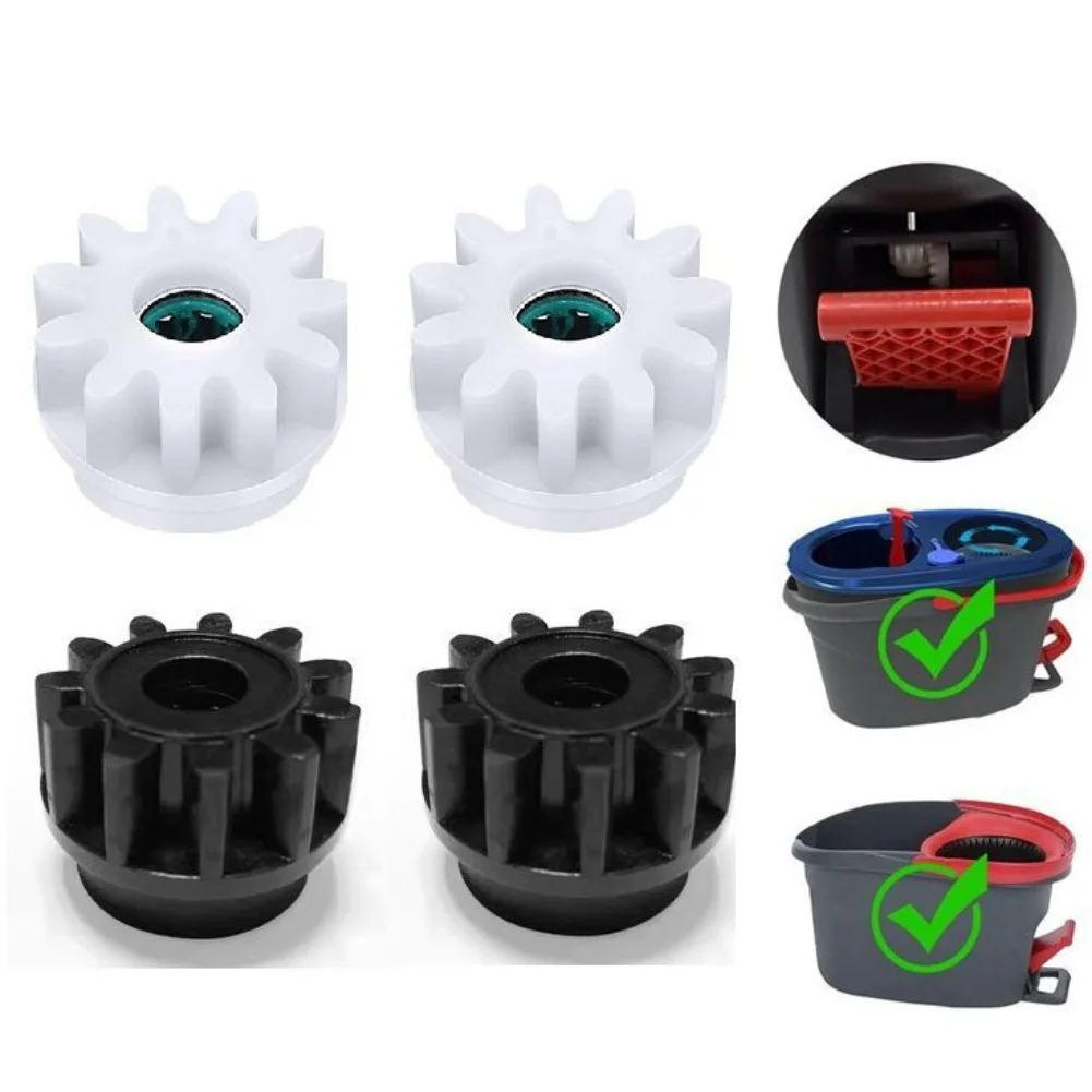 Reemplazo de plástico para fregona, cubo, engranaje de rodamiento, fregona rotativa blanca/negra, engranaje de repuesto para fregonas giratorias 90%, piezas de electrodomésticos
