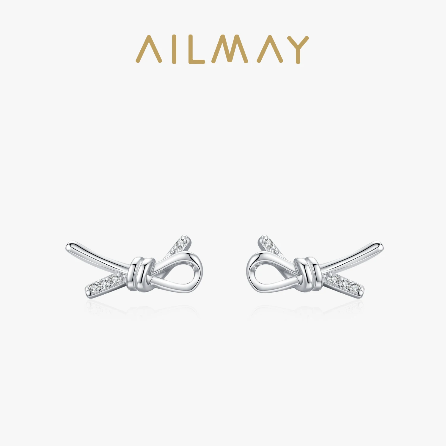 

Ailmay 925 Sterling Silver Creative Small Knotted Stud Earrings For Women Temperament Twist Design Jewelry Gifts