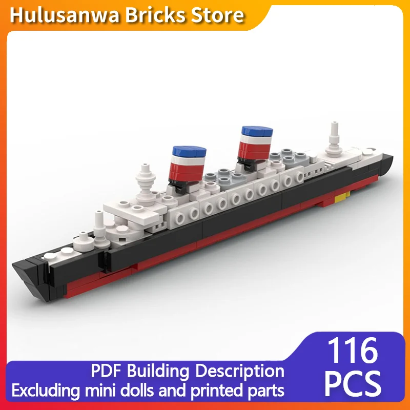 

SS United States Ocean Liner Model MOC Building Bricks War Equipment Modular Technology Gifts Holiday Assemble Children Toy Suit