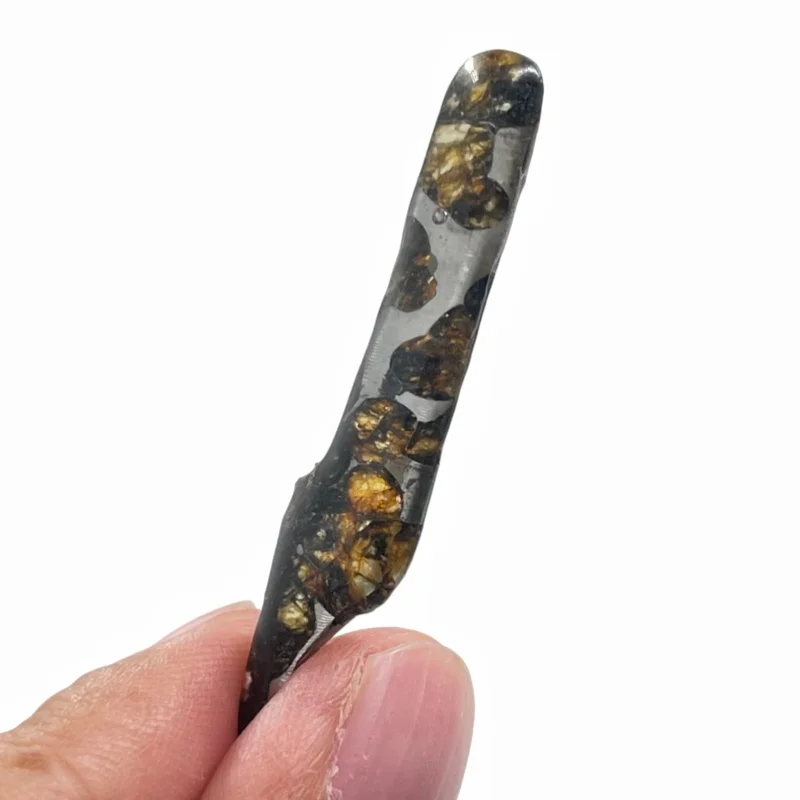 Seymchan Pallasite Meteorite Polished Freeform Specimen Natural Olivine Iron Meteorite Astronomy Collection -QC931