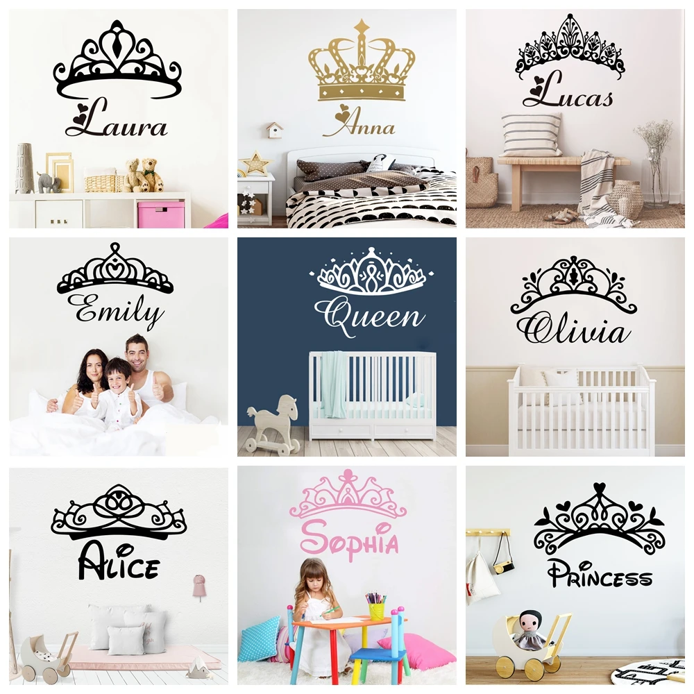 

1 pc beautiful custom name Wall Sticker Removable Wall Stickers Diy Wallpaper For Baby Kids Rooms Decor Removable Decor Wall