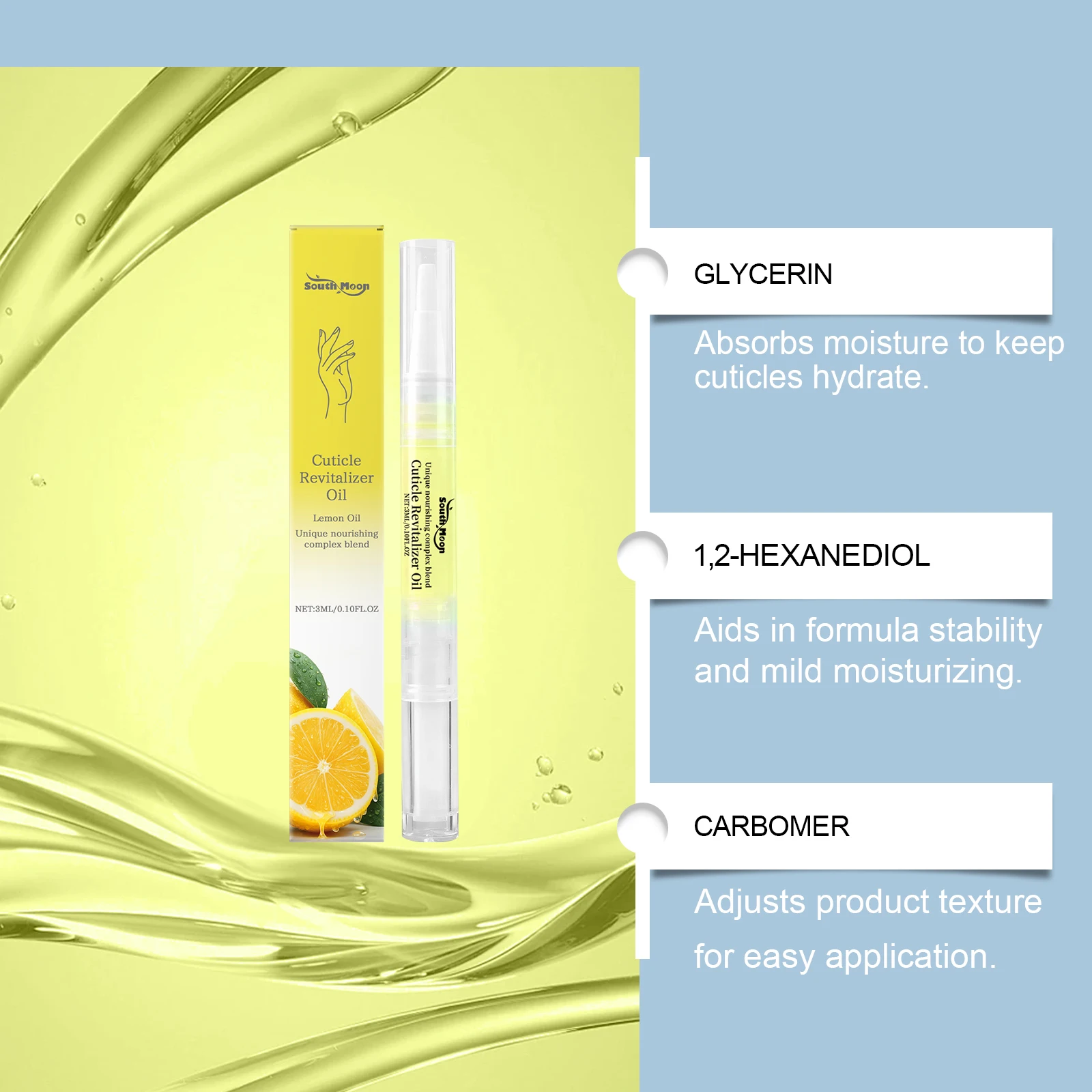 قلم زيت مغذي لطيف للعناية بالأظافر - تطبيق يومي لترطيب الأظافر، والعناية المتخصصة لسطح الأظافر الناعم