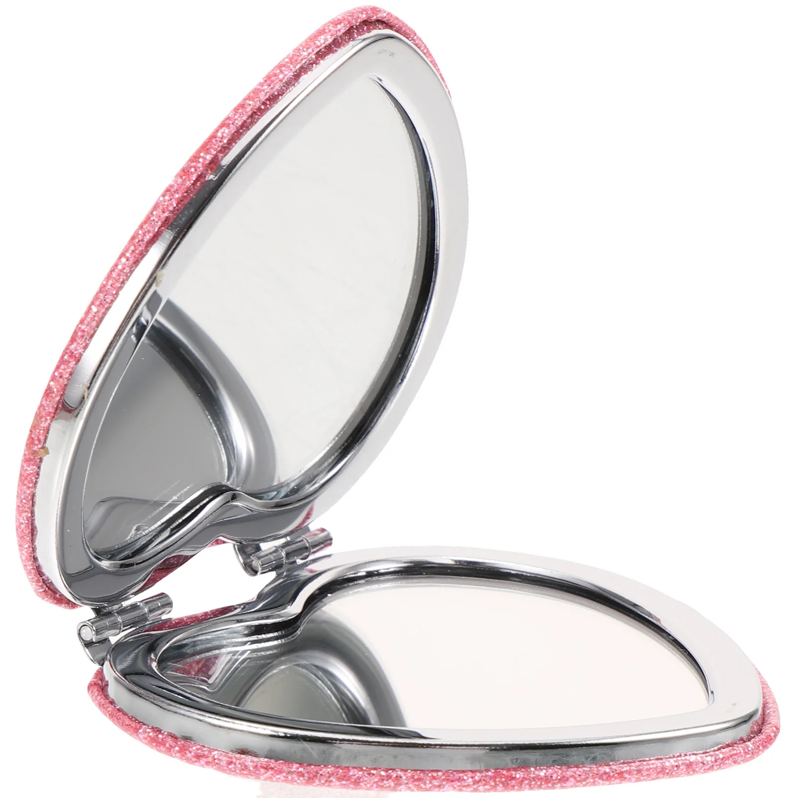 Małe lusterko kieszonkowe w kształcie serca, przenośne, kompaktowe lusterko do makijażu dla kobiet, lekkie, składane, o wysokiej rozdzielczości.