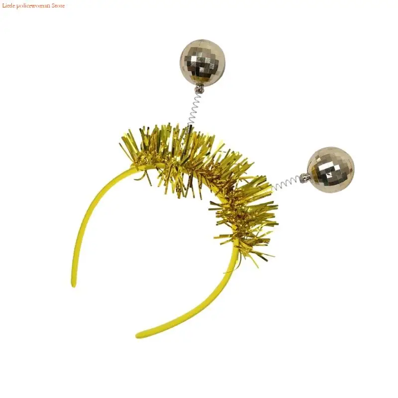 F92D แฟชั่นวันหยุดเครื่องประดับผม Disco Ball Head ตกแต่งผม Band Stylish Headdress สำหรับสบายทุกวัน