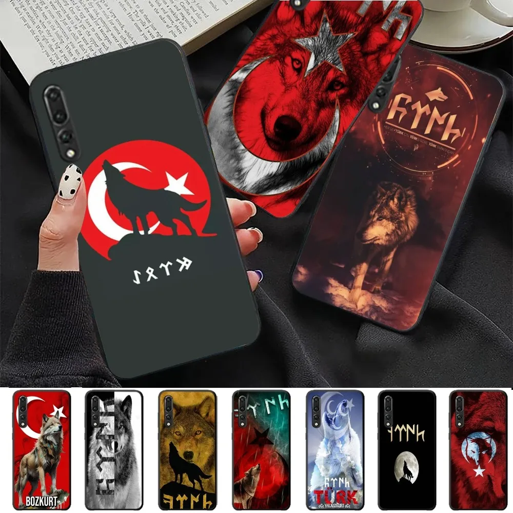 Turkish Language Bozkurt Gray wolf Phone Case For Huawei P 8 9 10 20 30 40 50 Pro Lite Psmart Honor 10 lite 70 Mate 20lite