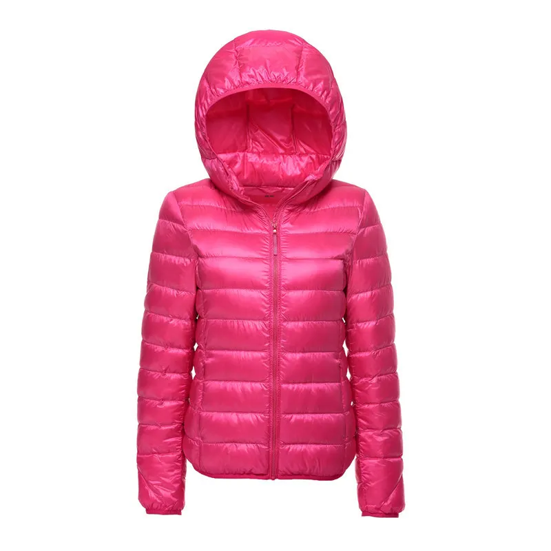 Women Hooded Short Puffer Jackets 2023 New Arrivals 90% White Duck Down Autumn Winter Ultra Lightweight Keep Warm Coats