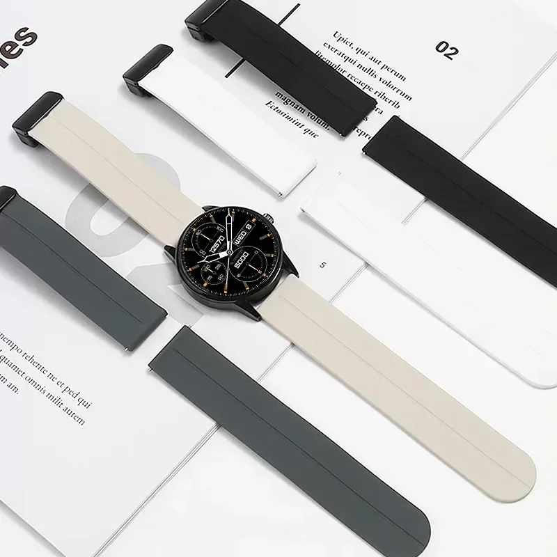 Tali Silikon Magnetik 22mm Untuk Haylou Solar Ultra Strap Correa Untuk Haylou Watch 2 Pro 4 4S RS5 R8 S8 S6/Solar Neo Solar 5 Belt
