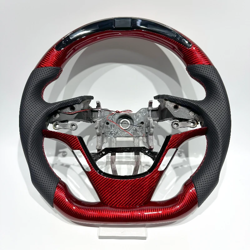 

Красный руль из карбона с индикатором оборотов (RPM) для Hyundai Elantra, Genesis и Coupe.