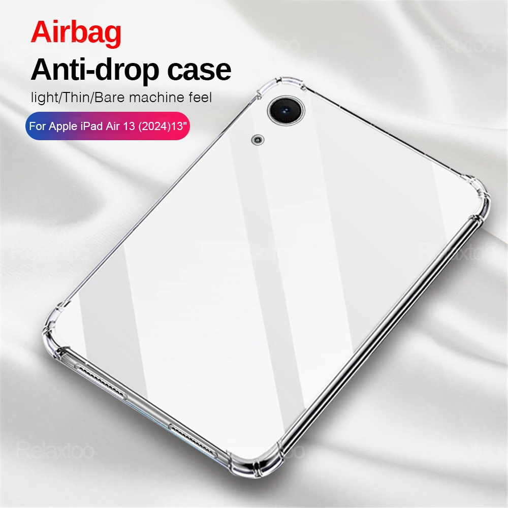 For iPad Air 13 2024 Case Ultra Thin Silicone Clear Protective Cover For iPad Pro 11 inch 5th iPadPro 7th Gen iPadAir 6th Capas