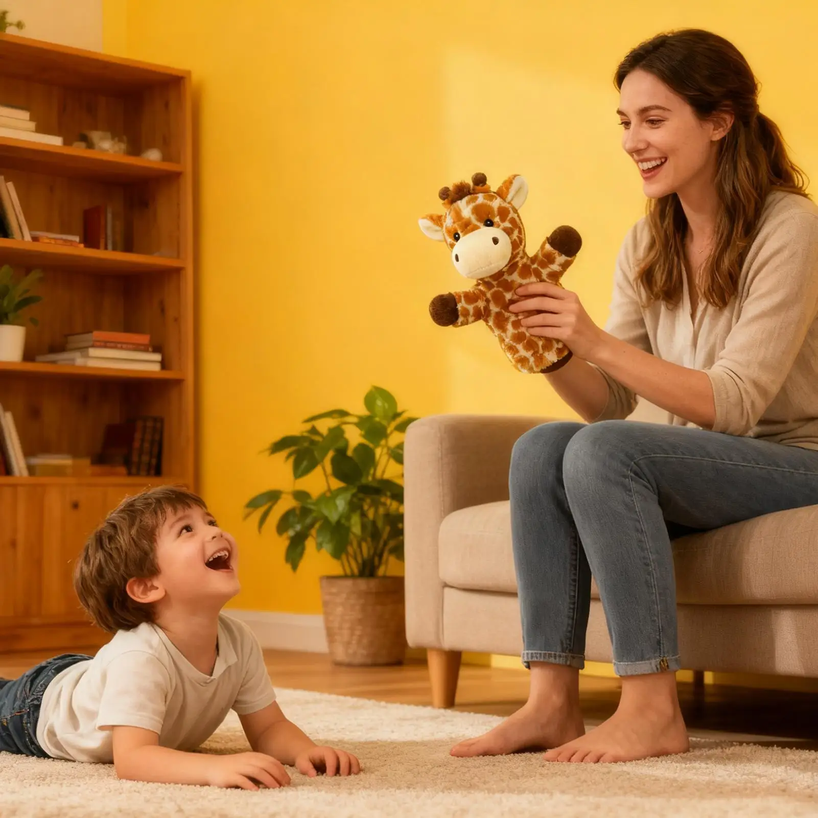 الدمى اليدوية الحيوانات المحشوة الأسد الزرافة أداء لعبة مرحلة الأداء الدمى اليدوية للبنين بنات الآباء المعلمين