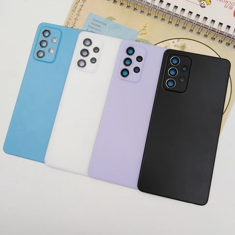 Задняя крышка батарейного отсека для Samsung A52 4G, задняя панель, корпус, сменные детали с объективом камеры для Galaxy A525 SM-A525B