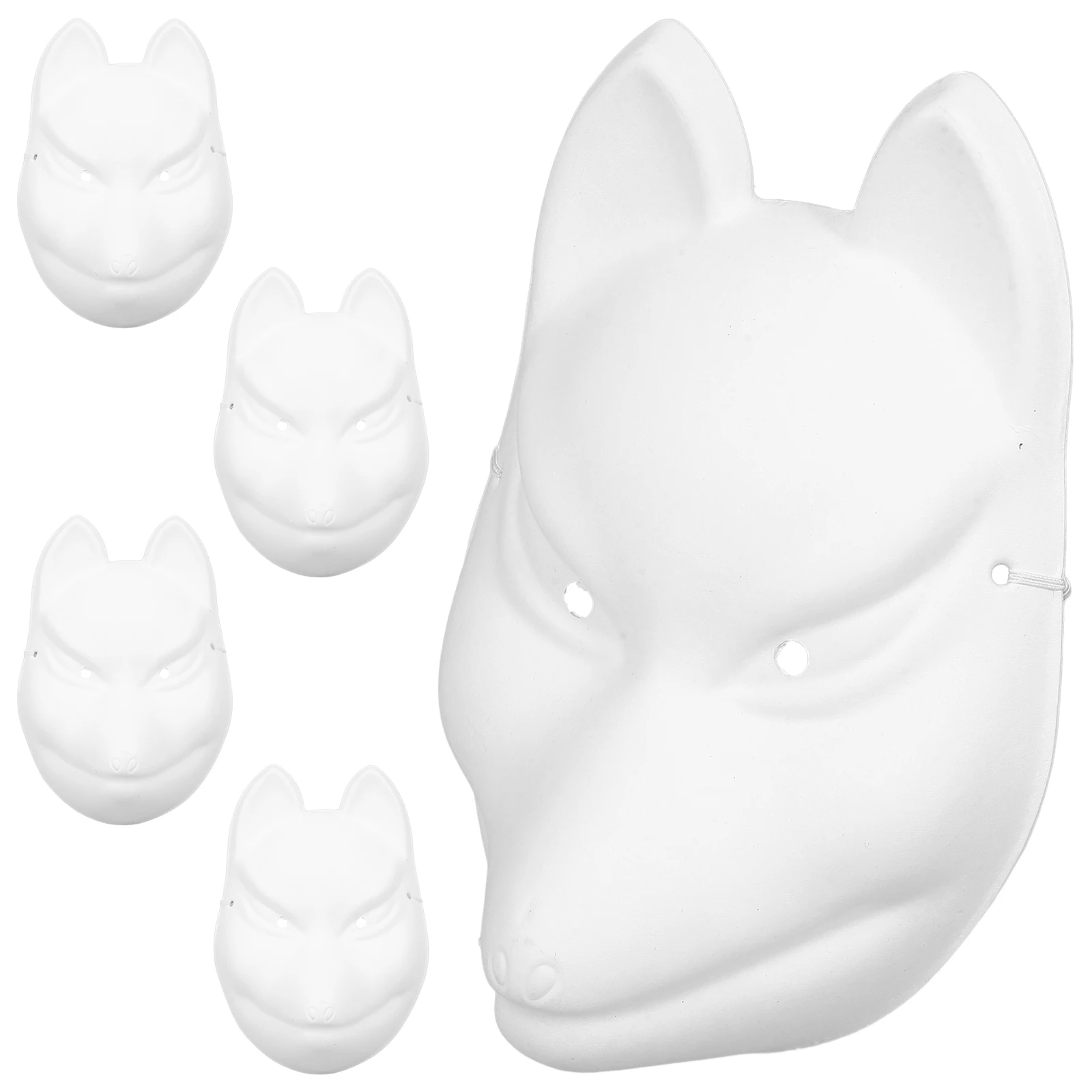 5 Pcs 펄프 마스크 도색되지 않은 DIY Masquerade 대량 할로윈 파티 빈 공예 빈 폭스 공예 용품 액세서리