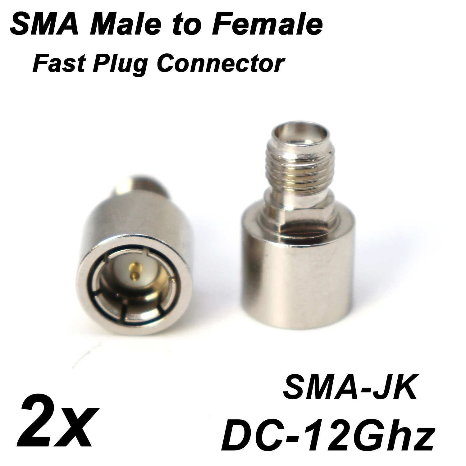 2PCSx SMA Male to Female Quick Lock Adapter SMA Fast Plug RF Connector Network Analyzer VNA Ham Radio Amplifier Spectrum Testing