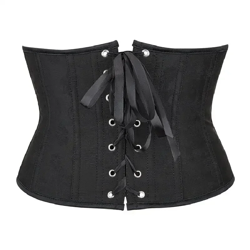 ผู้หญิงรัดตัว Underbust Top Body Shaper สําหรับเอว Cincher เซ็กซี่ Gothic Bustier Corselet Plus ขนาดสีดําสีขาว