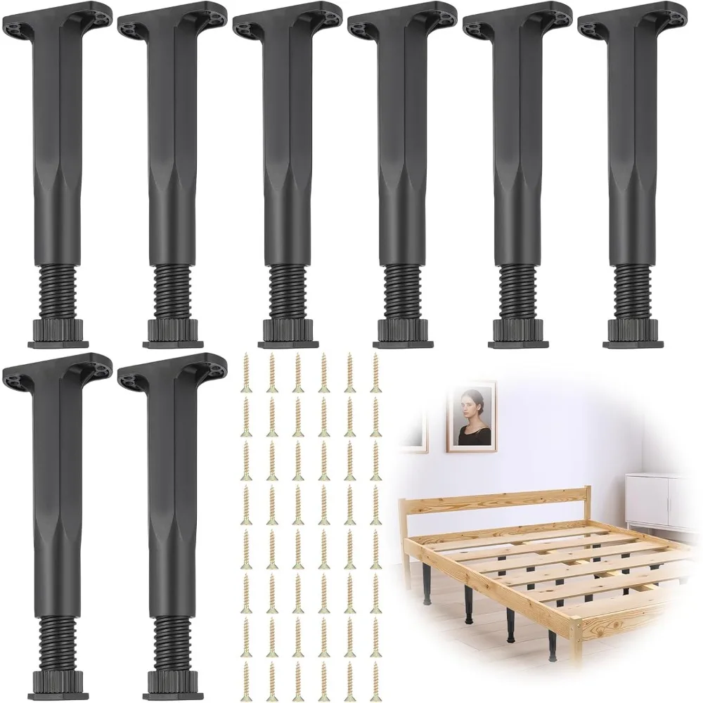 

8 опорных ножек кровати с регулируемой высотой, опорные ножки каркаса кровати 7,9-15 с 48 винтами для дивана-кровати King Queen
