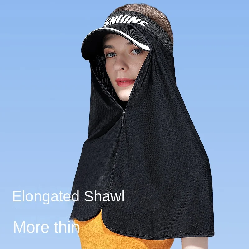 

UPF50+SunProtection Cape with Attached Hood Ice Silk Neck Cover Women Outdoor Activities Summer Essential Lightweight Breathable