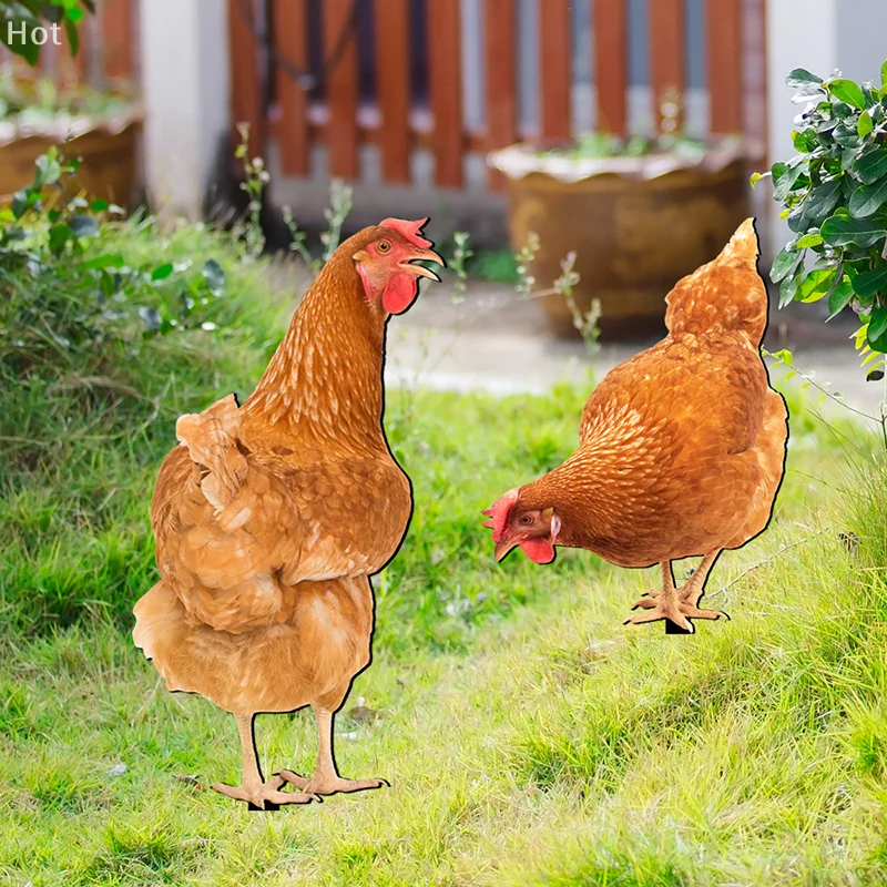

Outdoor Yard Decorative Stake Acrylic Lawn Ornament Garden Chicken Sign Chicken Coop Accessories