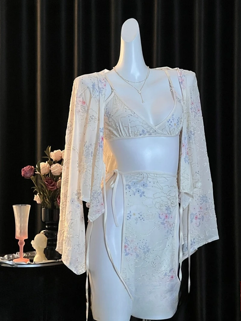 

Японский горячий весенний комплект юката для косплея, сетчатое кимоно с вышивкой, униформа QQNY в древнем стиле Pure Desire