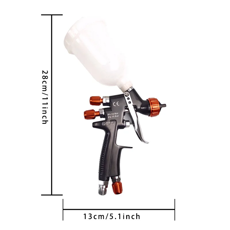 Mini Spray Gun 1.0MM Paint Spray Gun Nozzle Kit 400CC/250CC Tank Air Paint Gun With Paint Mixing Cup And Adapter