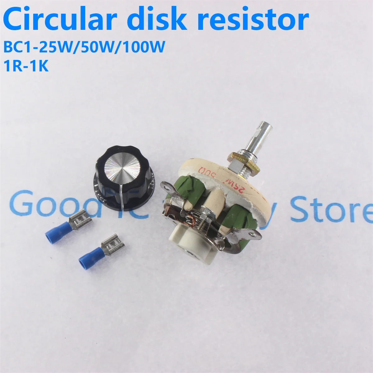 BC1 Circular Disk Resistor 25W 50W 100R 200R 250R 500R 2K 5K 1K Adjustable Potentiometer Wire Wound Porcelain Plate Resistor
