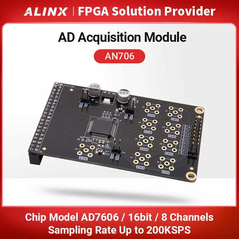 

Alinx Multi-channel 16 bit 200ksps Synchronous Sampling AD Module AN706