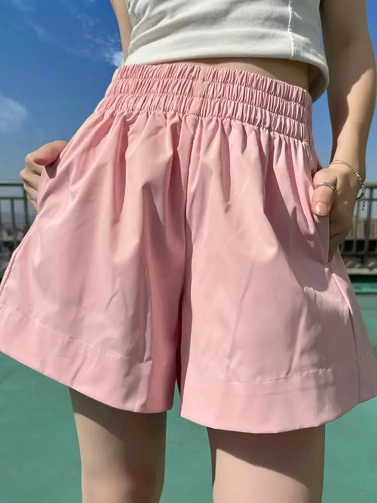 ZANZEA Summer Women Shorts 2024 High Elastic Waist Casual Home Wear Korean Fashion Loose Shorts Elegant Solid Bottoms Oversized