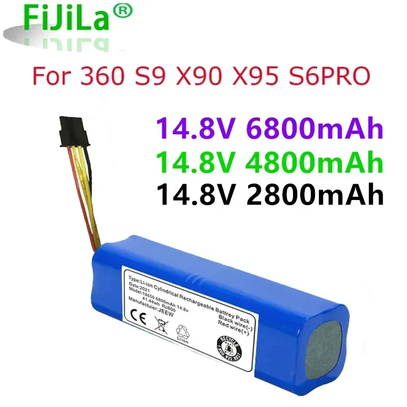 100% NEW 6800mAh Roboter-staubsauger Batterie Pack Für 360 S5 S6 S7 S9 X90 X95 S6PRO T90 Zubehör Ersatz Batterien