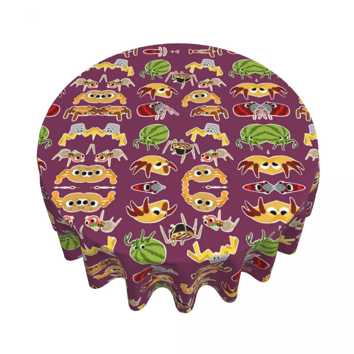 

Bugsnax Bug Pack Fan Art Kinda Bug Водонепроницаемая круглая скатерть маслостойкая скатерть для кухонных мероприятий Крышка стола 60 дюймов