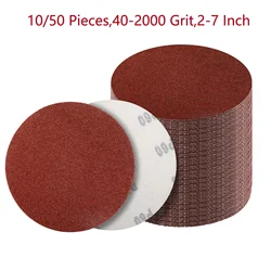10/20/50 PCS Sanding Discs 2/3/4/5/6/7 Inch Hook and Loop 40-2000 Grits Sandpaper for Random Orbital Sander Woodwork Polishing