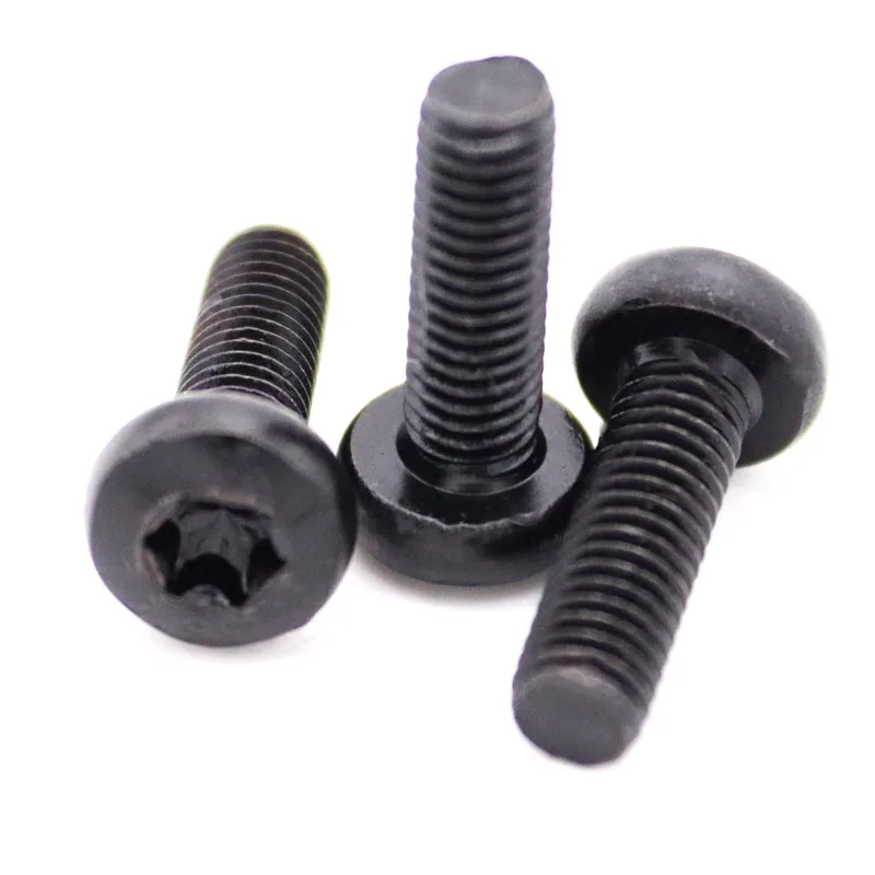 10/50pcs M2 M2.5 M3 M4 M5 M6 Black 304 Stainless Steel Gb2672 Six-lobe Torx Pan Screw Six Lobe Round Button Bolt