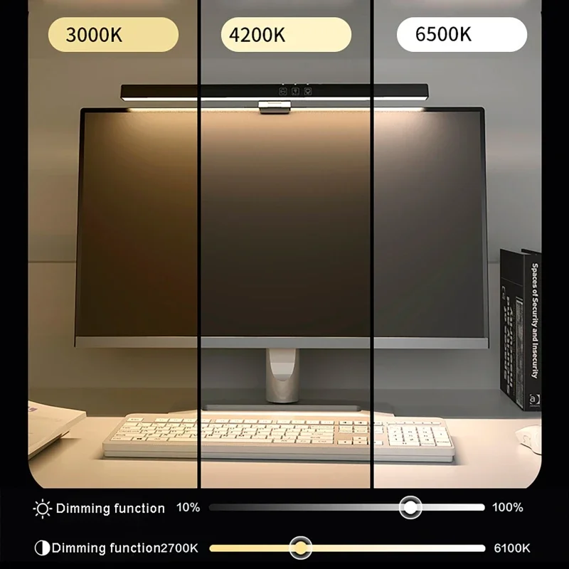 RGB أضواء بار لمراقبة الكمبيوتر ، ستبليس يعتم شاشة معلقة الخفيفة ، USB الخلفية ، شريط شاشة القراءة الخفيفة