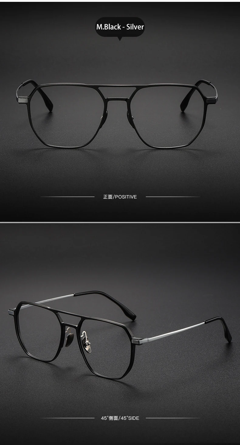 VICKY Large Frame Aluminum Frame Titanium Business Anti-Blue Light Reading Glasses Men Ladies Customizable Prescription ZY-20239