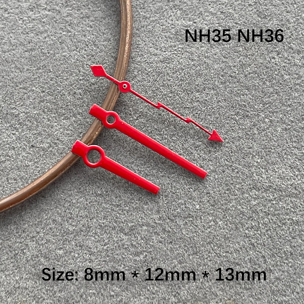 سجل تحويل NH35 ساعة الأيدي البرق الأيدي الثانية مؤشر ساعة ل NH35 NH36 الحركة التلقائية أسود أحمر ساعة اليد