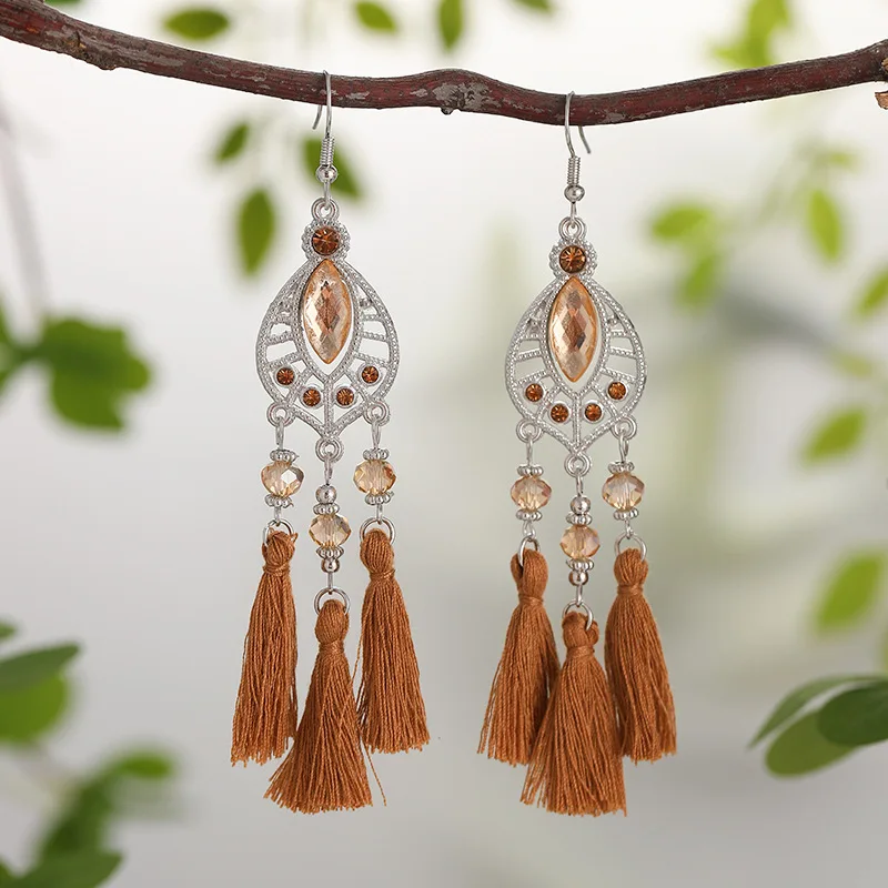 11 + 1 لون أقراط شرابة جديدة راقية 2025 أقراط عرقية أقراط القرع بالجملة