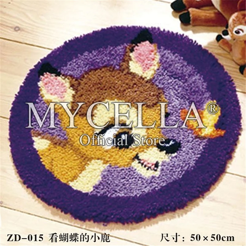 

Latch Hook Rug Kits"butterfly deer"Needlework carpet embroidery Crocheting kits needle for carpet embroidery Carpet Rug crafts