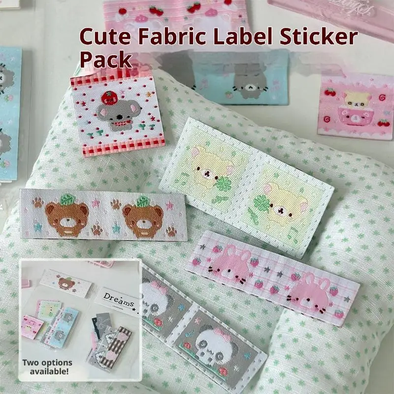 

【W】Cute Label Index Sticker Embroidery Self Adhesive DIY Sticker Material Pack Label Diary Album Decorative Stationery Stickers