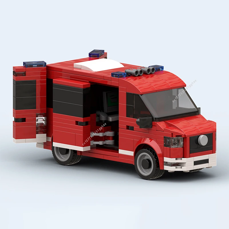 MOC Building Blocks Fire Command  Vehicle Originality Model Bricks Sets Assemble Display Children's Toys Gifts