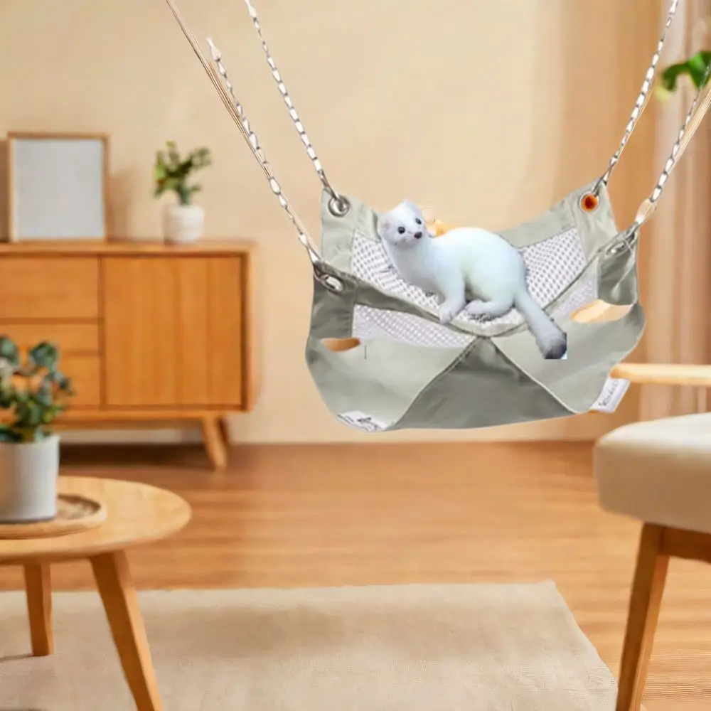 

Polyester Double-layer Hamster Hammock Comfortable Breathable Squirrel Hanging Cage House Easy to clean Waterproof