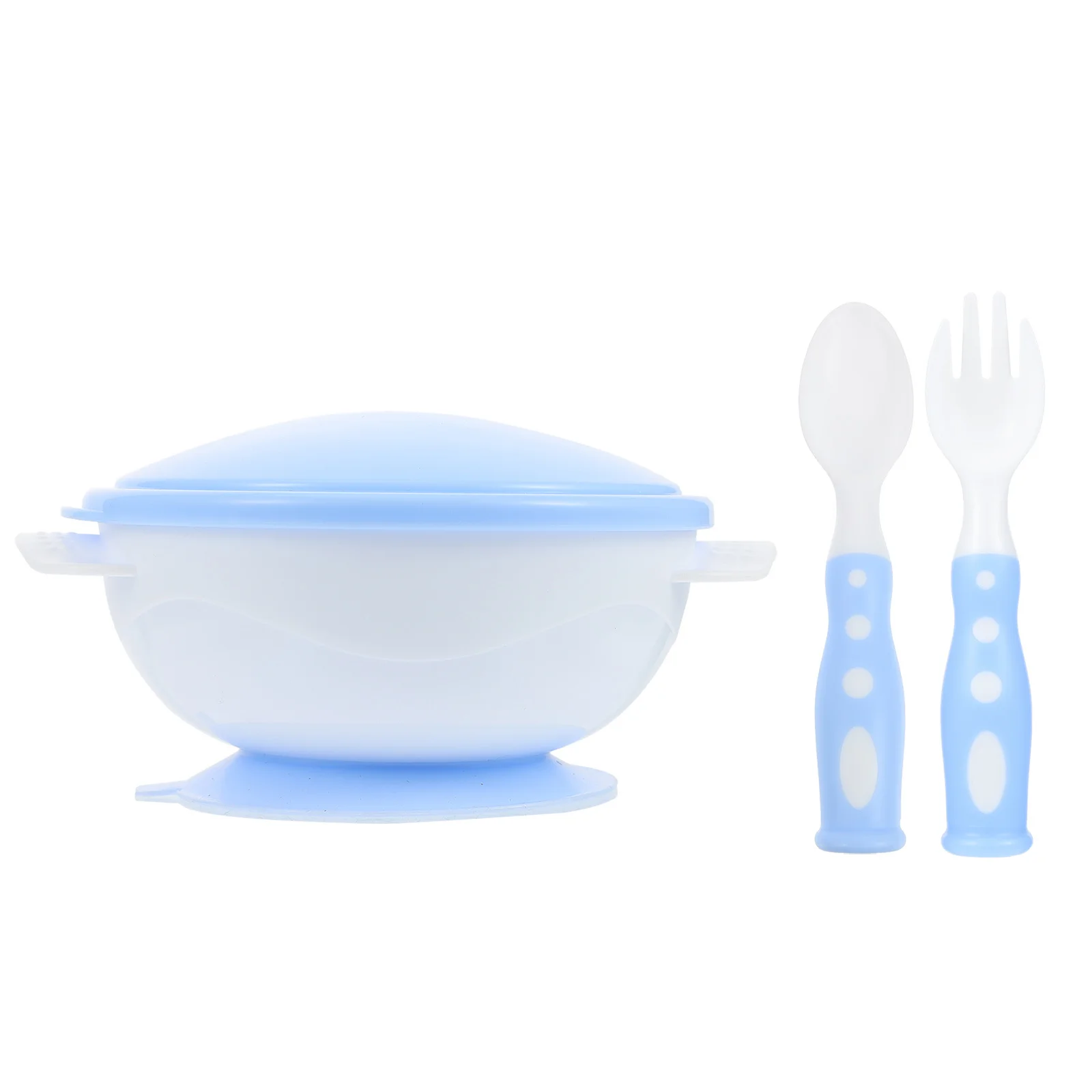 1Set Suction Cup Baby Bowl Set Toddler Feeding Tableware Anti-Tip Plate Fork Spoon High-Quality Silicone Practical Food Storage