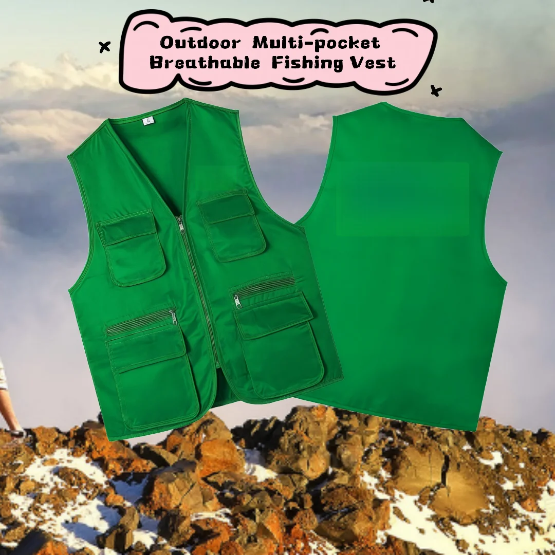 Customizable Multi-Pocket Vest Business Suit Vest For Volunteers Travel Photography Advertising With Logo Printing
