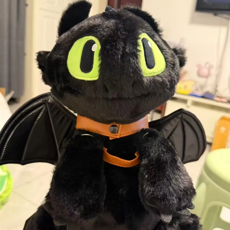 Come addestrare il tuo drago peluche senza denti borsa Kawaii bambola nera bel giocattolo cuscino morbido regalo per bambini amici