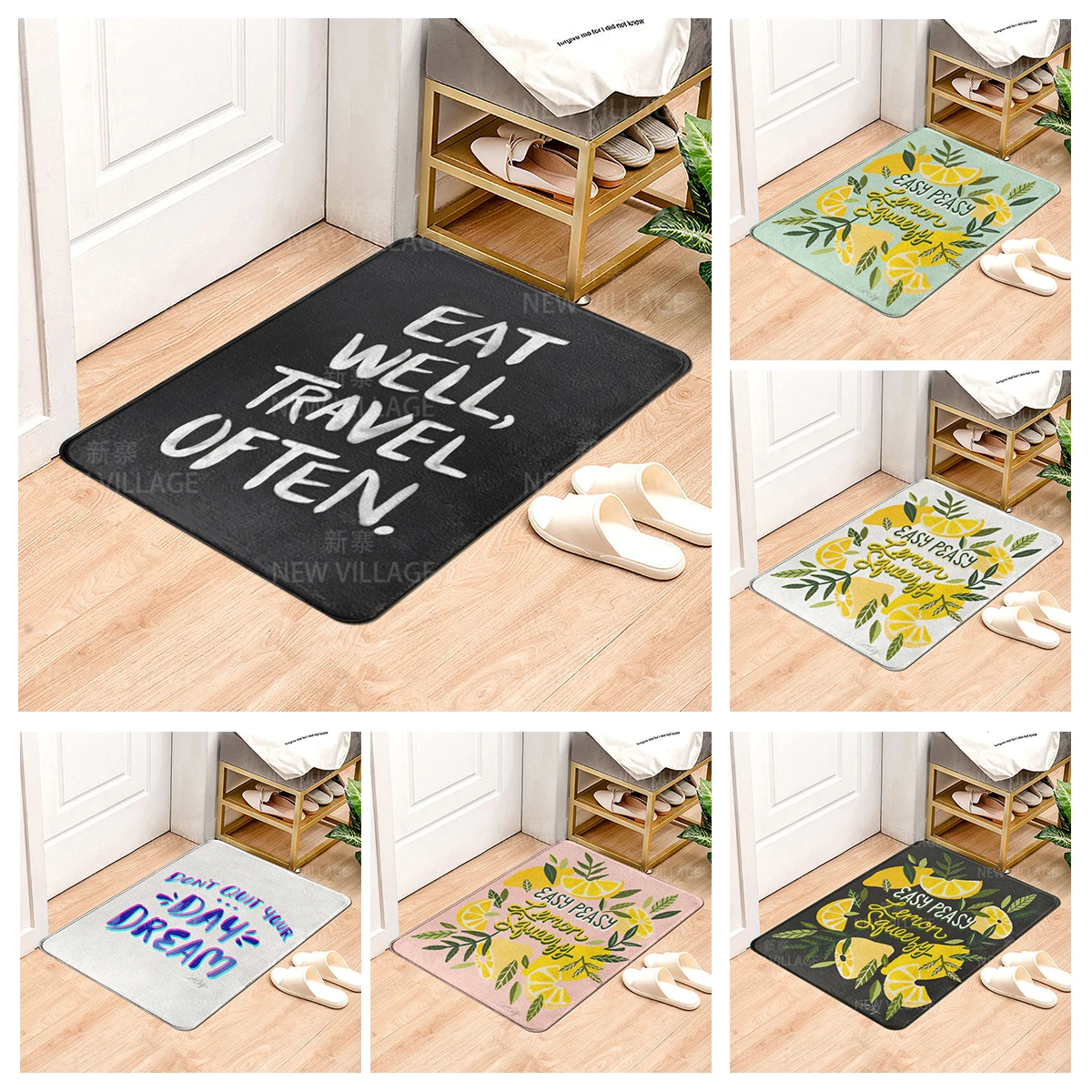 

House entrance carpet Home door mat Modern Fruit floor mat Nordic style Room Bath mat Foot bathroom non-slip Kitchen water abso